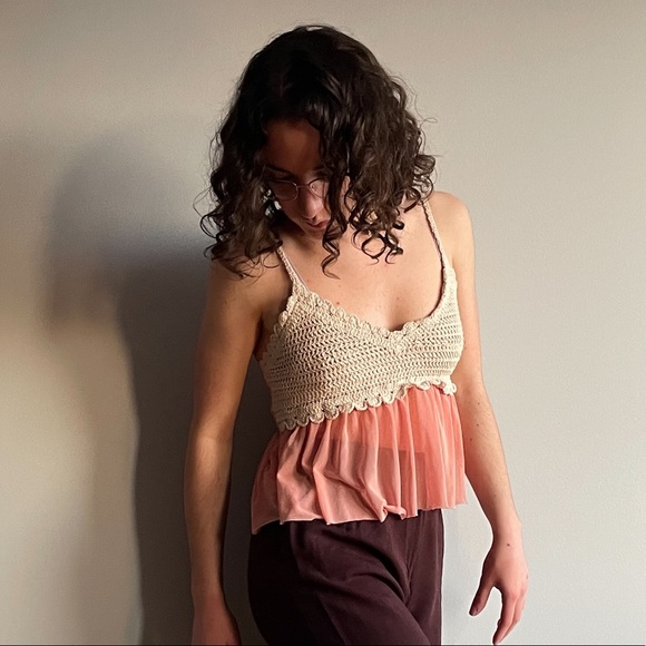Crochet & Mesh Tank - Picture 2 of 6